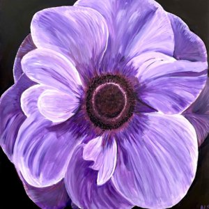 Purple Anemone,Amanda Lyon-Smith,Teignmouth,Artist,Devon