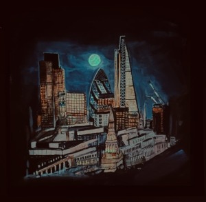 Lunar Living - London Scene City Painting